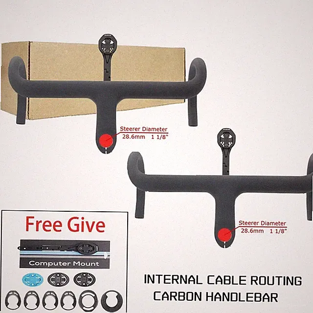 6° Road Bicycle Carbon Internal Cable Integrated Bicycle Handlebar With Spacers