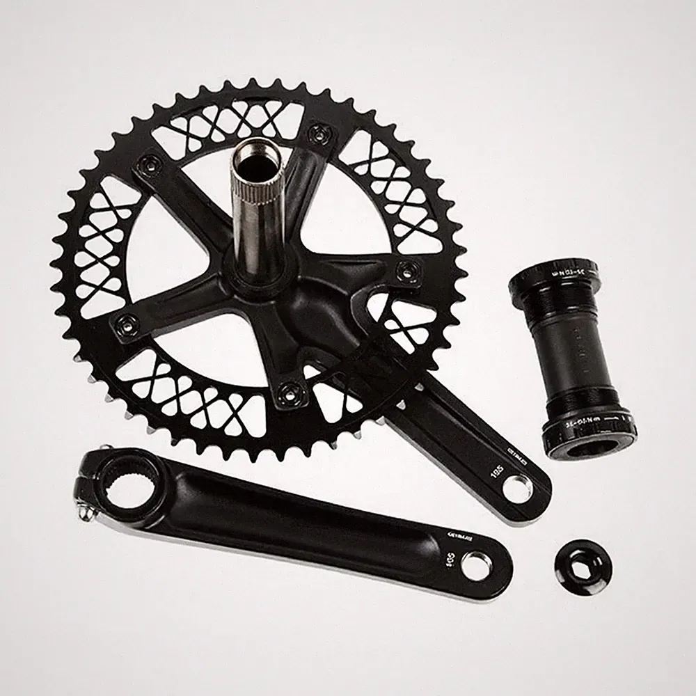 Aluminum Alloy 7075 Hollow Integrated Crankset for Fixed Gear Bikes 144BCD 49T