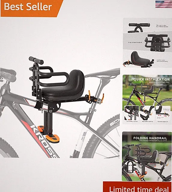 Aluminum Child Bike Seat with Integrated Cushion - Ideal for Mountain Biking