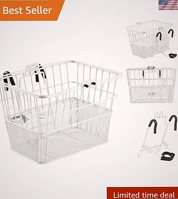 Apollo Detachable Front Bike Basket Steel Half-Mesh with Integrated Detachabl...