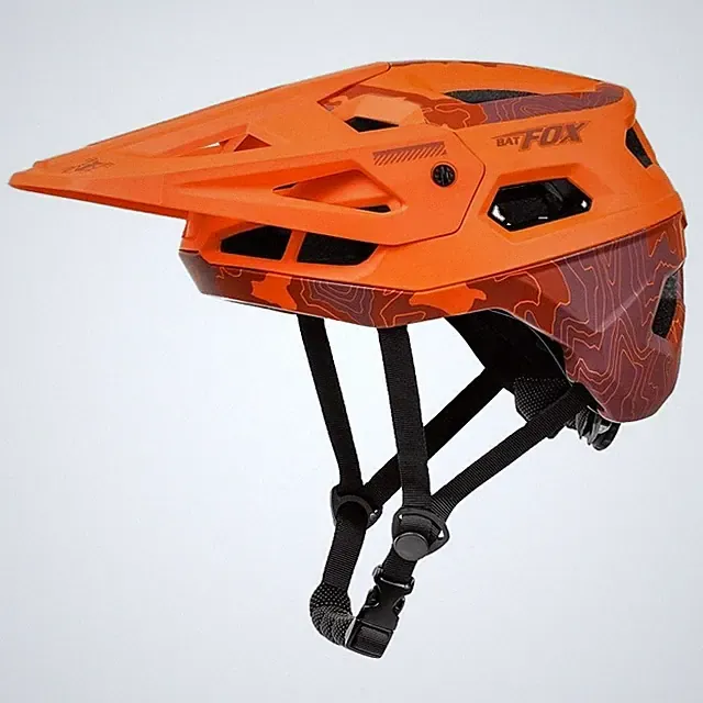 BATFOX LA302 Integrated Helmet Portable MTB Cross Country Bike Helmet, L Orange