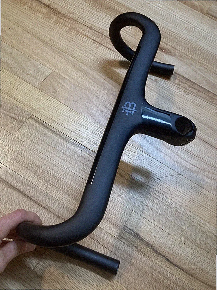 Black Inc integrated handlebar 90 mm x 42 cm road gravel bike carbon barstem