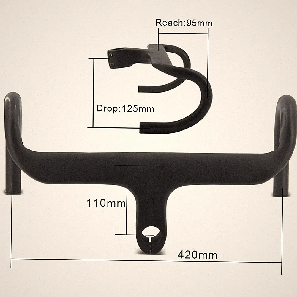 Carbon Bicycle Handlebar 1-1/8"Integrated Road Drop Integrated Bar USA stock