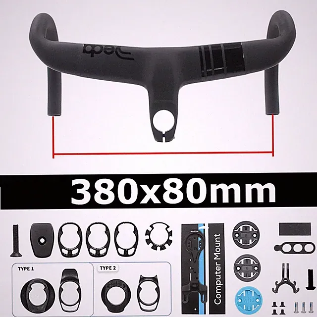 Carbon Fiber Bicycle Cockpit Drop Bar Road Internal Cable Integrated Handlebar