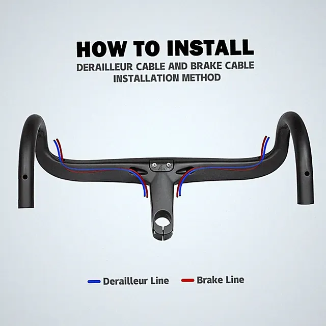 Carbon Fiber Bike Handlebar 28.6mm 400mm Integrated Road Bicycle Handlebar Parts
