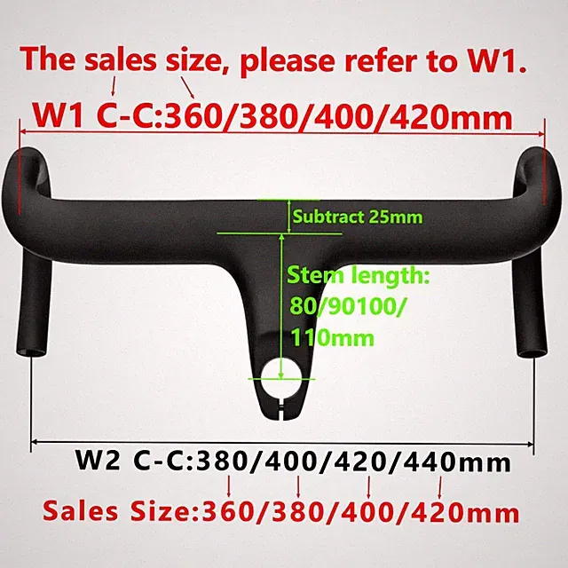 Carbon Fiber Integrated Road Bicycle Handlebar for 28.6mm Fork with Spacers