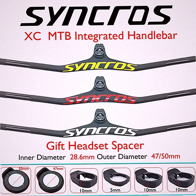 Carbon Fiber Integrated XC Mountain Bicycle Handlebar 28.6mm -17° Degree 740mm
