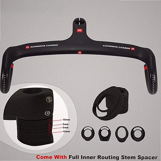 Carbon Handlebar Road Bike Integrated Drop Bar with Stem Spacer 400/420/440mm