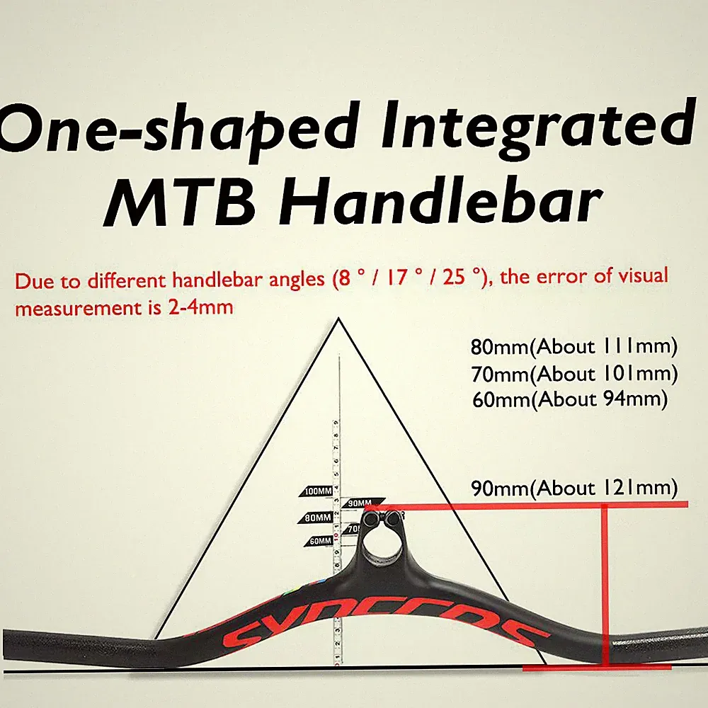 Carbon MTB/BMX Bicycle Integrated Handlebar With Stem -8/-17/-25 Degree 60*740mm