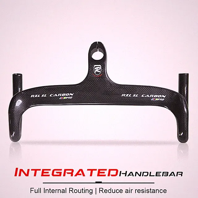 Carbon Racing Road Bicycle Handlebar Integrated Internal Cable Routing Bent Bar