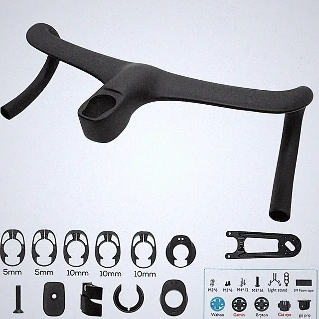 Carbon Road Bicycle Internal Cable Integrated Handlebar 360-440mm with Spacers
