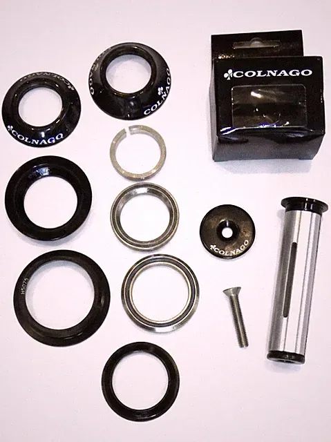 COLNAGO 1-1/8 to 1-1/4 Tapered Headset Expander Set NOS Unused Carbon Caps Kit