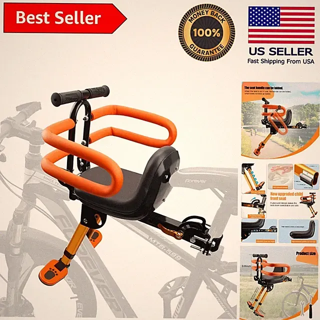 Comfortable Front-Facing Kids Bike Seat with Footrest - Ideal for Mountain Bikes