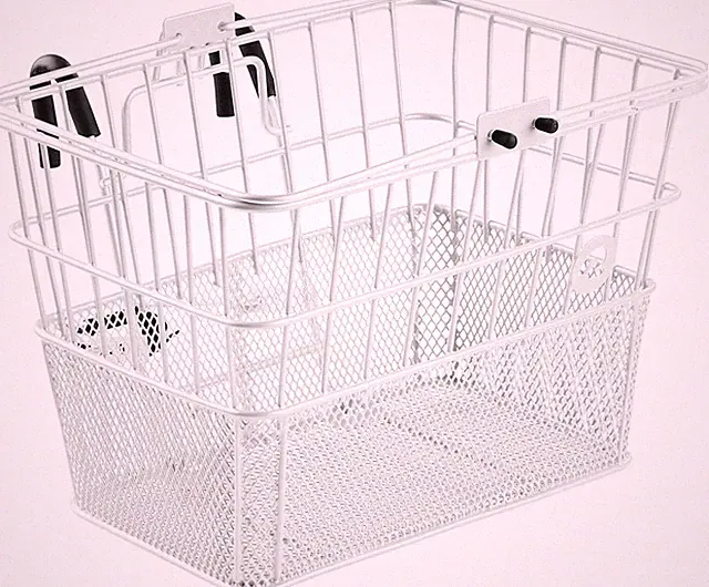 Detachable Front Bike Basket Steel Half-Mesh with Integrated Detachable Hooks an
