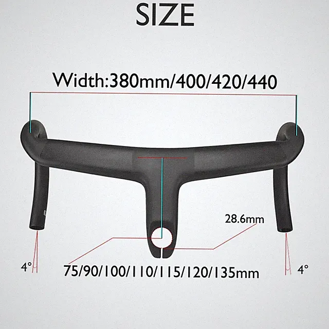 Full Internal Cable Routing Carbon Integrated Cockpit Di2 Road Bike Handlebars