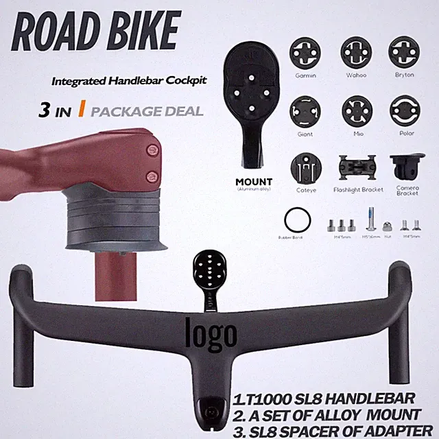 Full Internal Cable Routing Carbon Road Bike Integrated Cockpit Di2 Handlebar