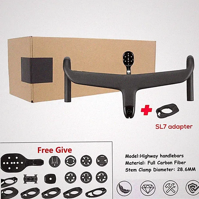 Full Internal Cable Routing Road Bicycle Handlebar Integrated Carbon Bent Bar
