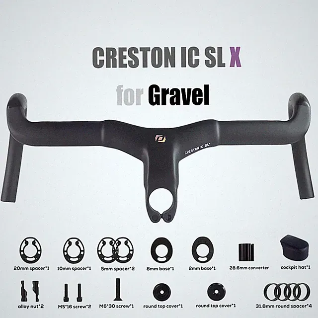 Gravel Bike Integrated Carbon Handlebar 28.6/31.8mm Internal Cable Routing