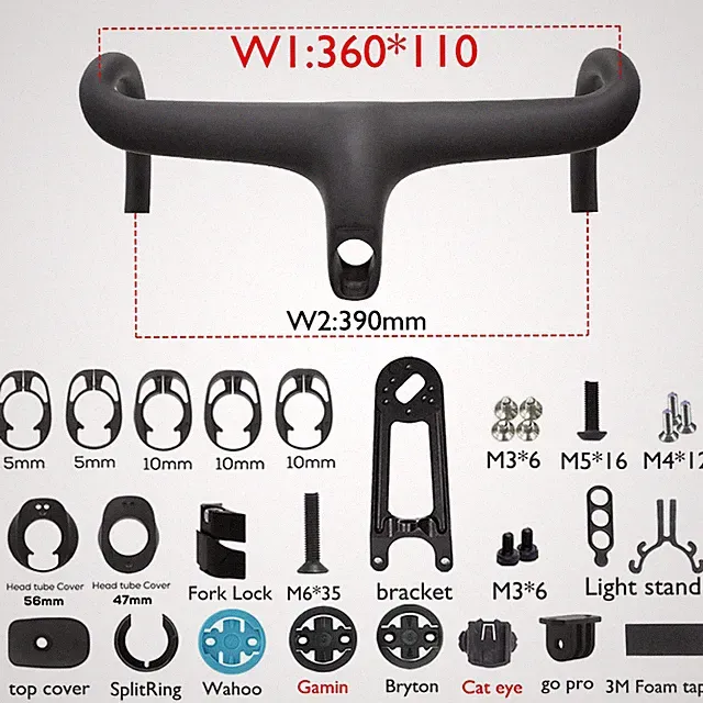 Integrated Carbon Integrated Bike Handlebar 28.6mm with Computer Bracket/spacer