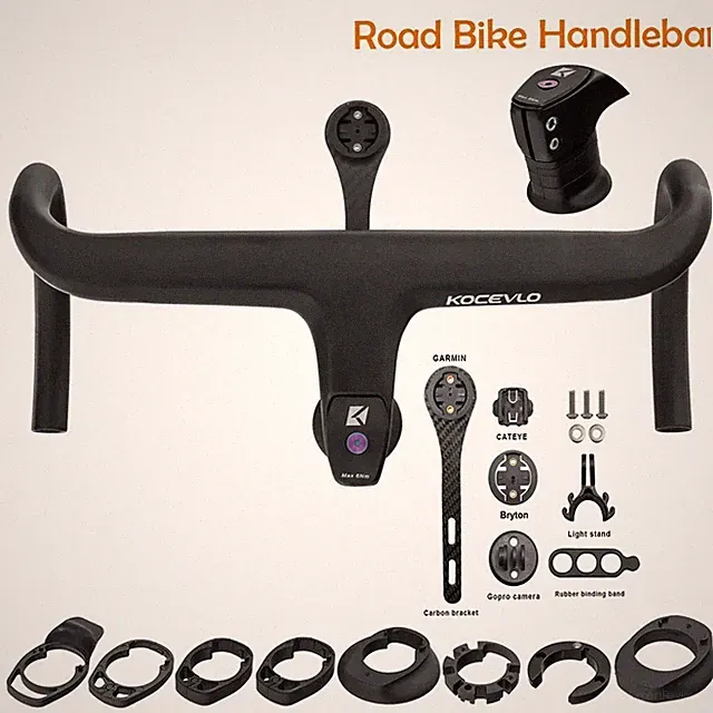Integrated Carbon Road Bike 28.6mm Internal Routing Drop Bar with Computer Mount