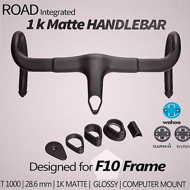 Integrated Cockpit Road Bike Handlebars Full Carbon Bicycle with Computer Mount