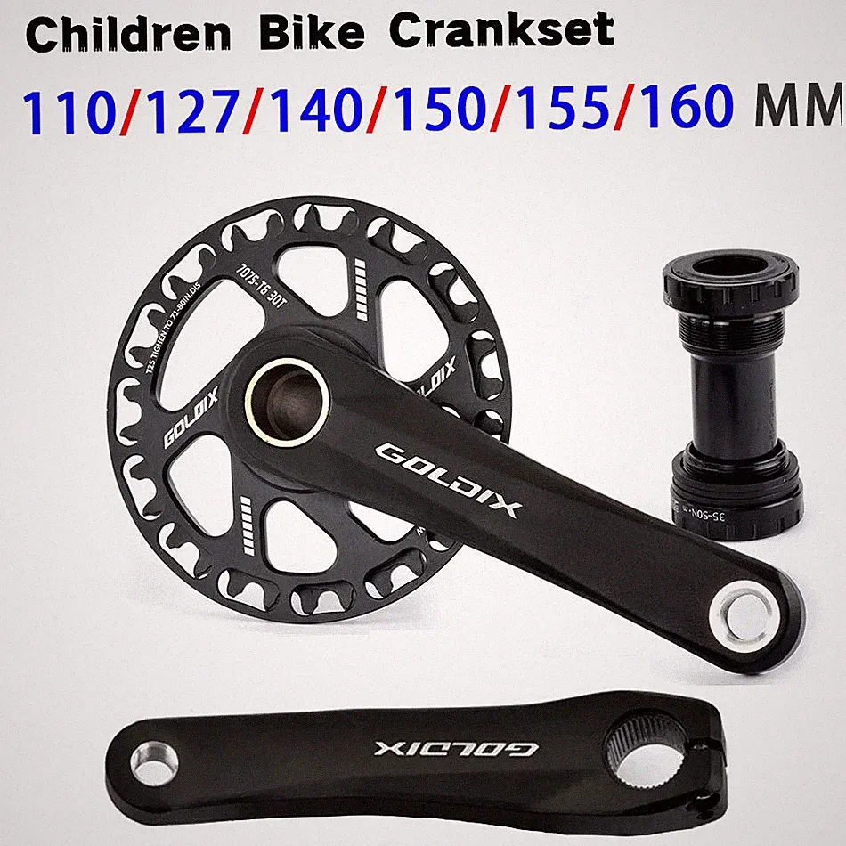 Kids Children Bicycle Crankset 155-110mm Ultralight Integrated Cranks 7-12 Speed