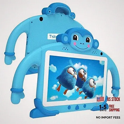 Kids Tablet 7 inch Tablet for Kids 3-7 32GB ROM Toddler Tablets with Blue