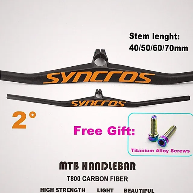 Mountain Bicycle Full Carbon Integrated Handlebar 40-70mm Stem 28.6*660-800mm