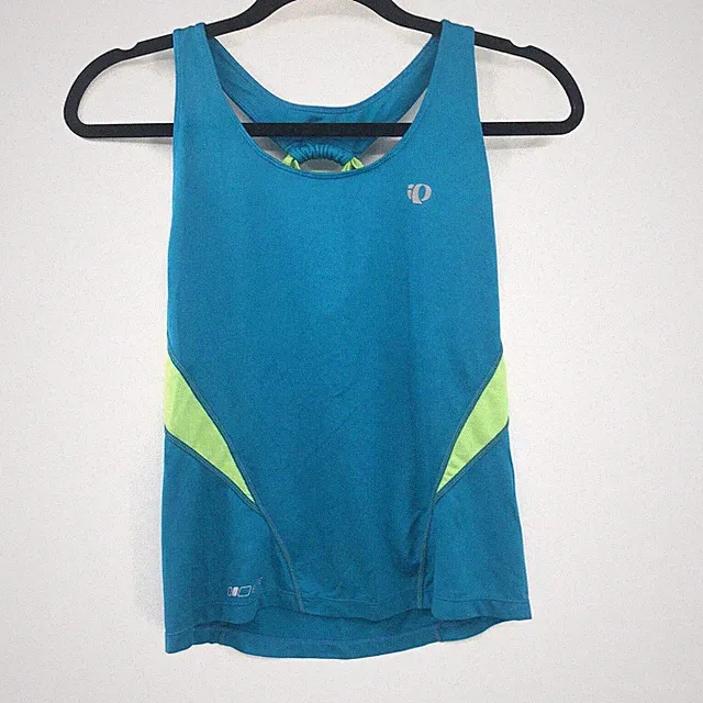 PEARL IZUMI Elite Tank Shelf Bra Built in Bra Blue Racerback Triathlon Cycling M