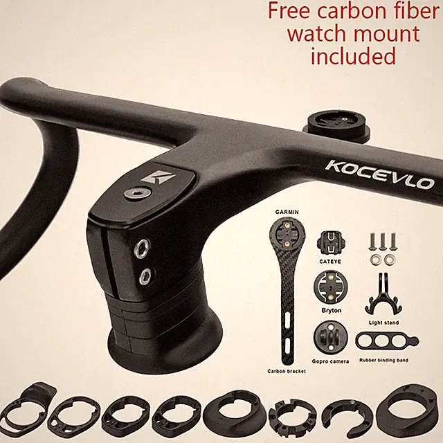 Road Bicycle Full Carbon Integrated Drop Handlebar and Stem with Spacers 28.6mm