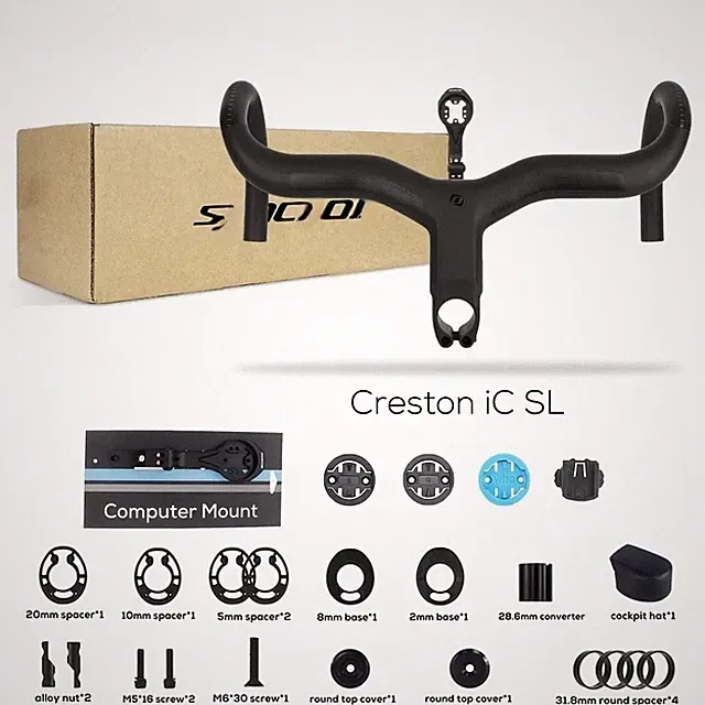 Road Bicycle Fully Internal Cable Handlebar Matte Integrated Carbon Bent Bar
