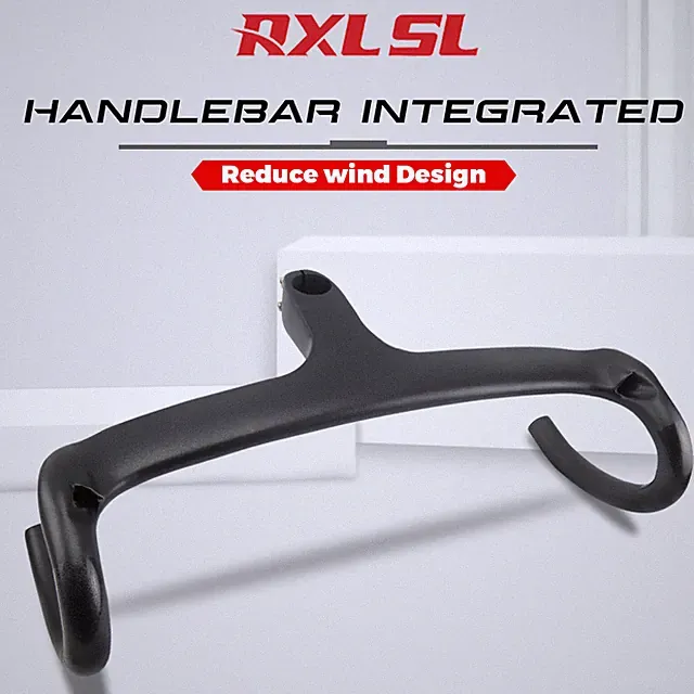 Road Bike Carbon Integrated Handlebar 28.6mm Internal Routing Bicycle Drop Bar