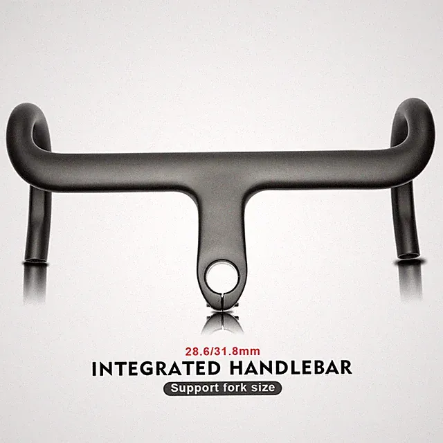 Road Gravel Bicycle Carbon Integrated Handlebar 28.6/31.8mm UD Matte 90-120mm