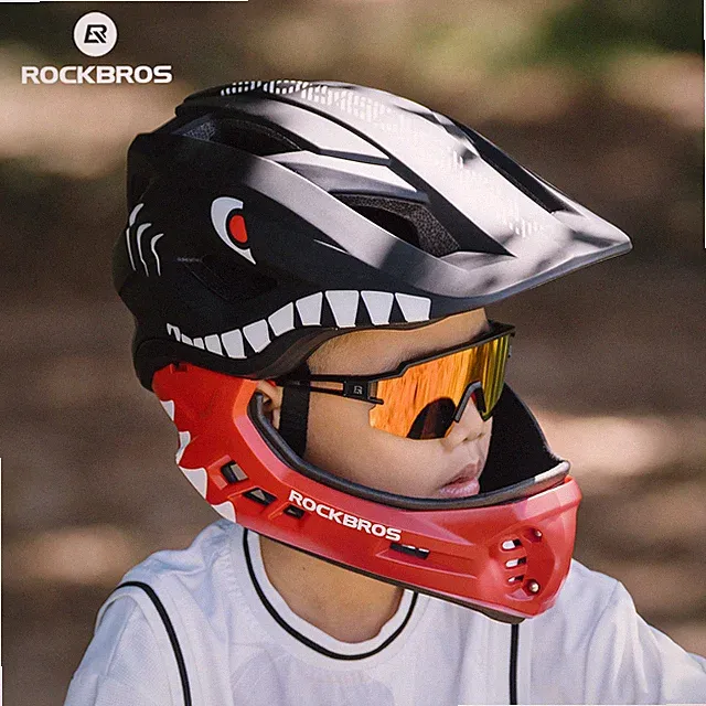 ROCKBROS Children's Helmet Integrated Bicycle Helmet Safety Light 2 Size 48~58cm