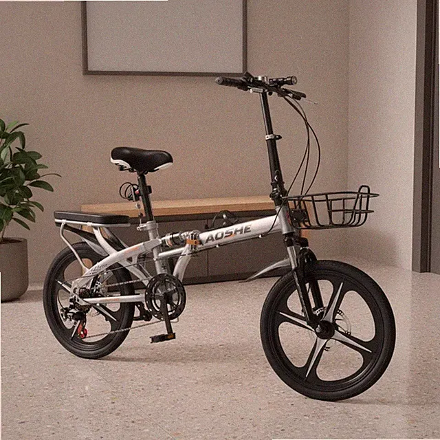 Shock Absorbing Folding Bike Variable Speed Portable Folding Bike Disc Brakes