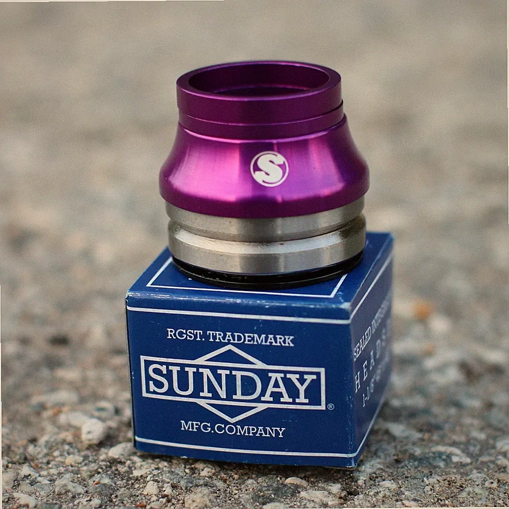 SUNDAY BMX CONICAL INTEGRATED BICYCLE HEADSET PURPLE ODYSSEY CULT SHADOW