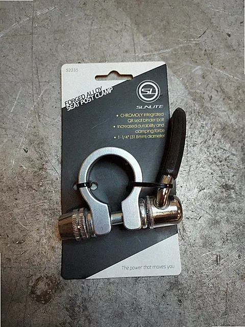 Sunlite Forged Alloy Seat Post Clamp Chromoly integrated QR 31.8mm (1 1/4 in.)