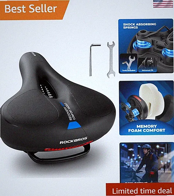 Waterproof Bike Seat Saddle with Integrated Handle & Night Reflective Strip