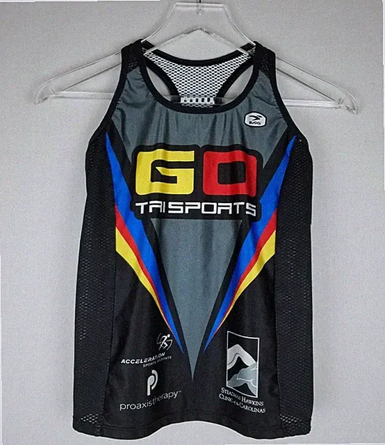 Womens Sugoi Cycling Triathlon Top Built in Mesh Bra Back Pocket Size Small